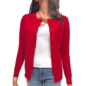 H&M Red Button Down Sweater Size Small